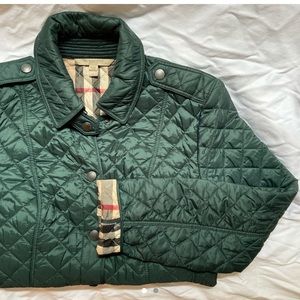 BURBERRY BRIT Diamond Quilted Jacket in emerald